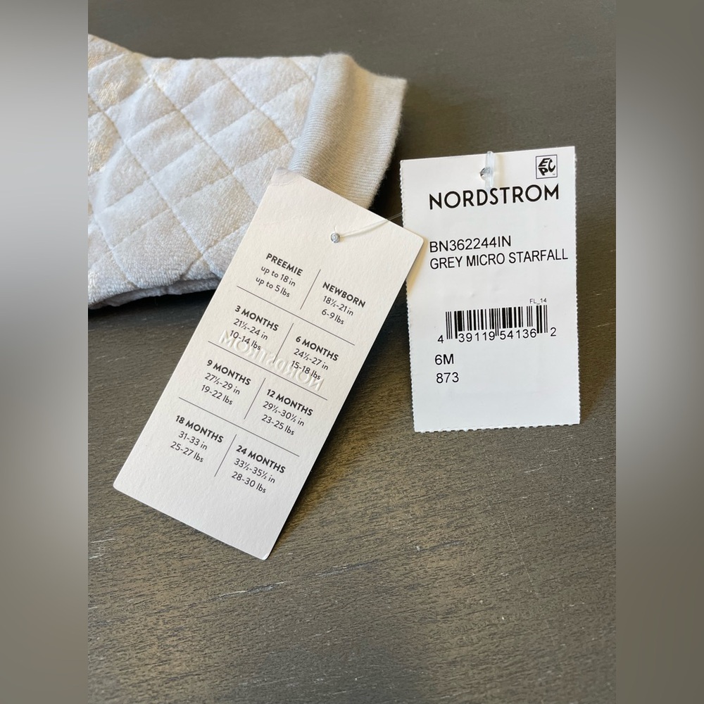 Nordstrom Quilted Grey Baby Bunting - Picture 6 of 6